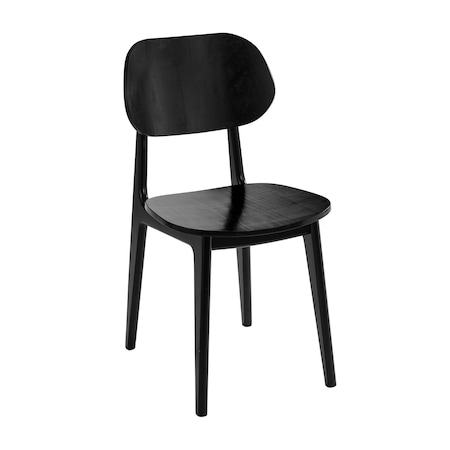 Flash Furniture Verona Commercial Grade Solid Wood Dining Chair w/Curved Oval Backrest in Black XU-CH10367-3-BLK-GG